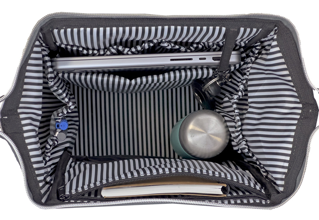 Grey nappy changing outlet bag